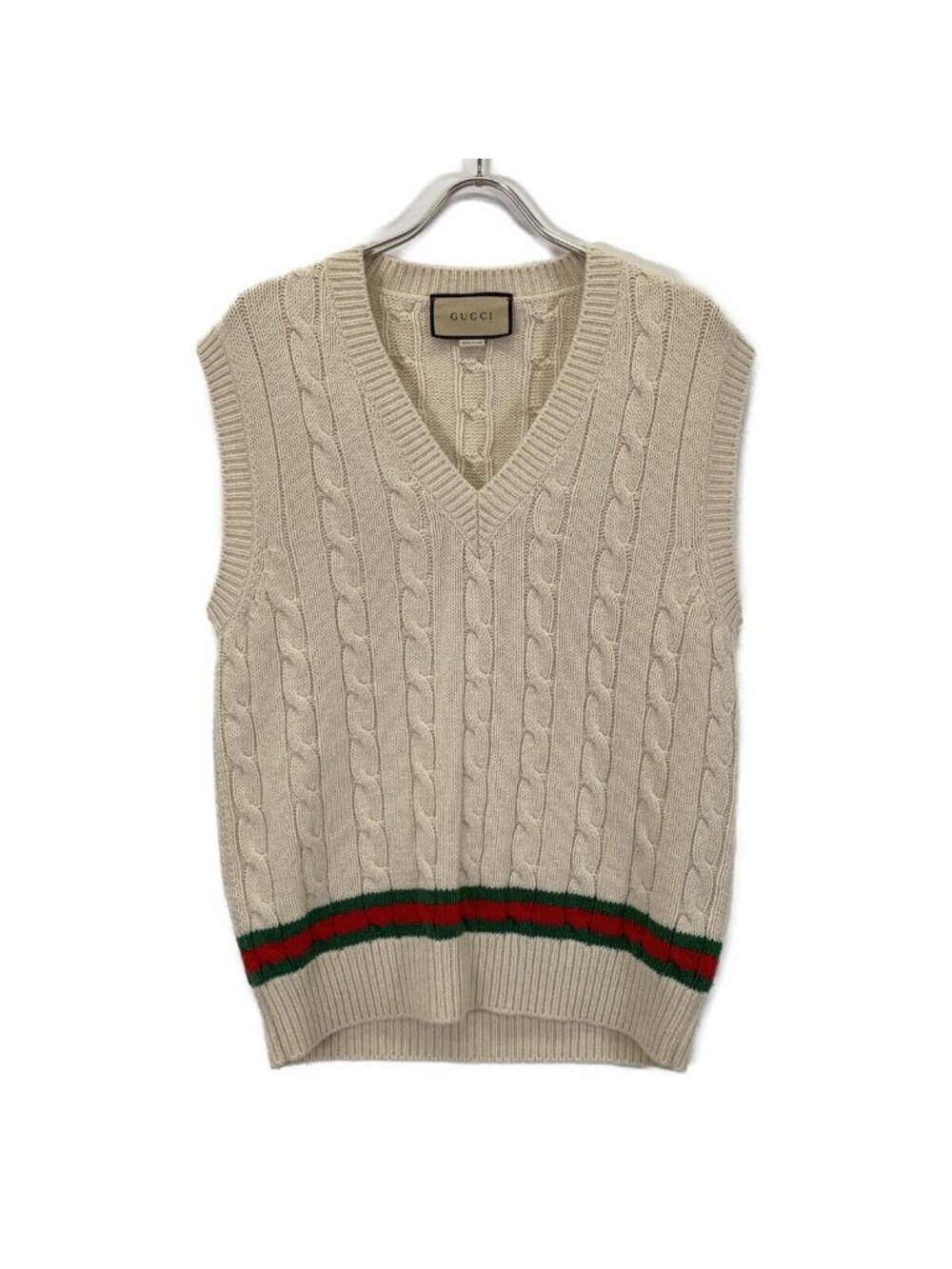 Gucci White Line Knit Vest